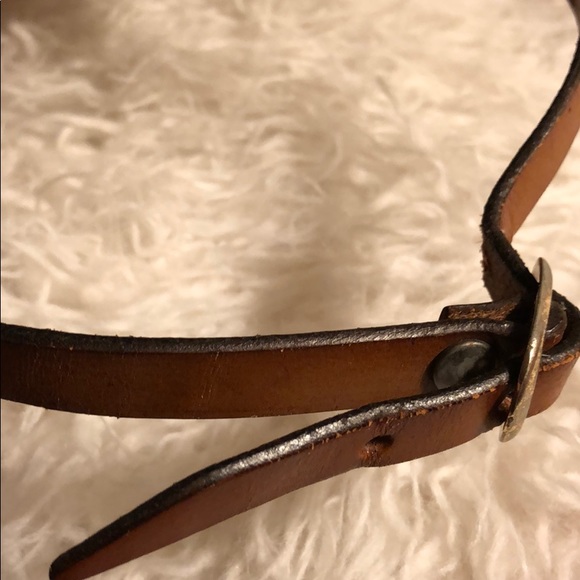 Handmade Brown Leather Visor with Brass Hardware - Picture 4 of 8